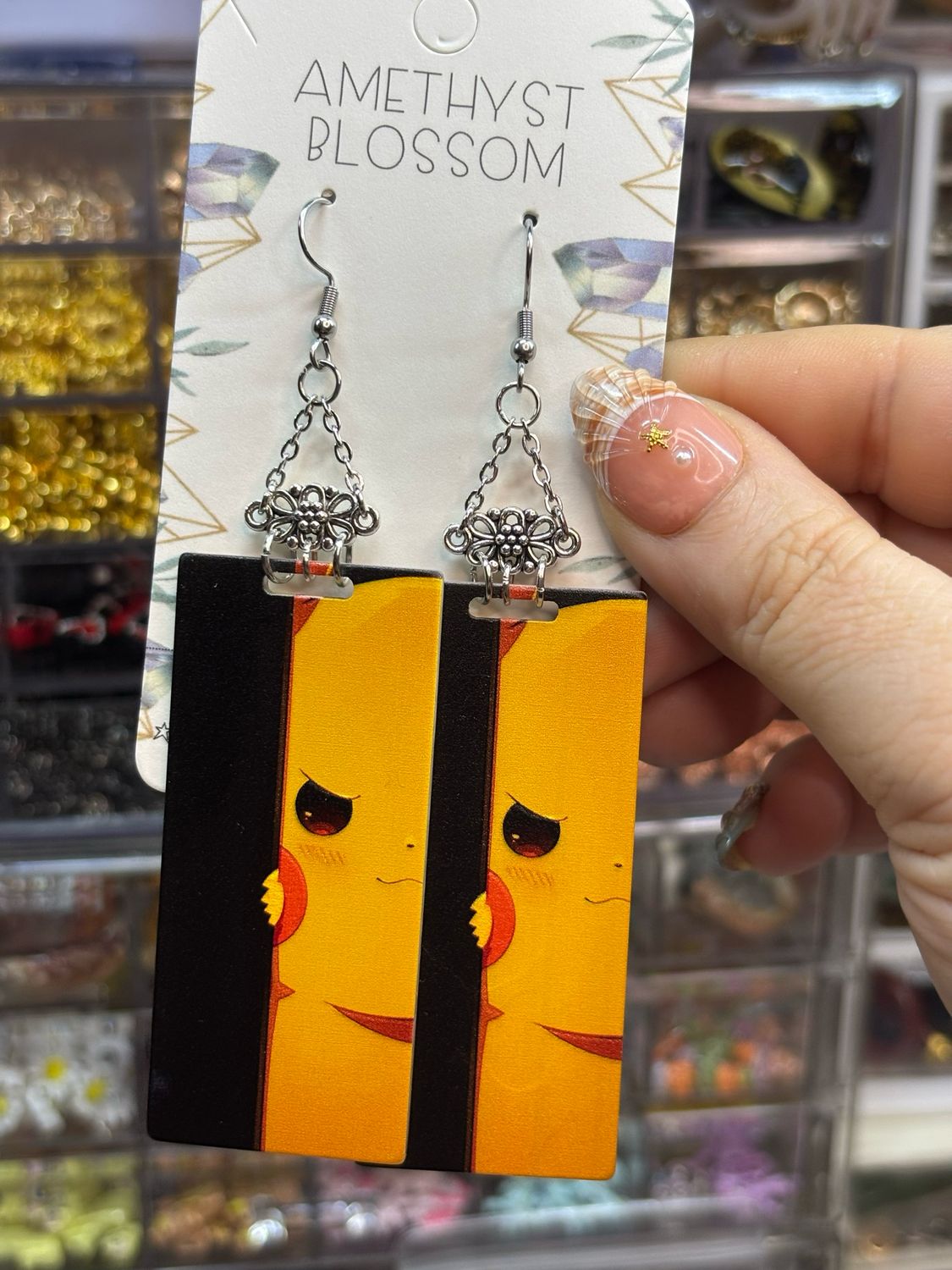 No Nonsense Electric Mouse Long Earrings