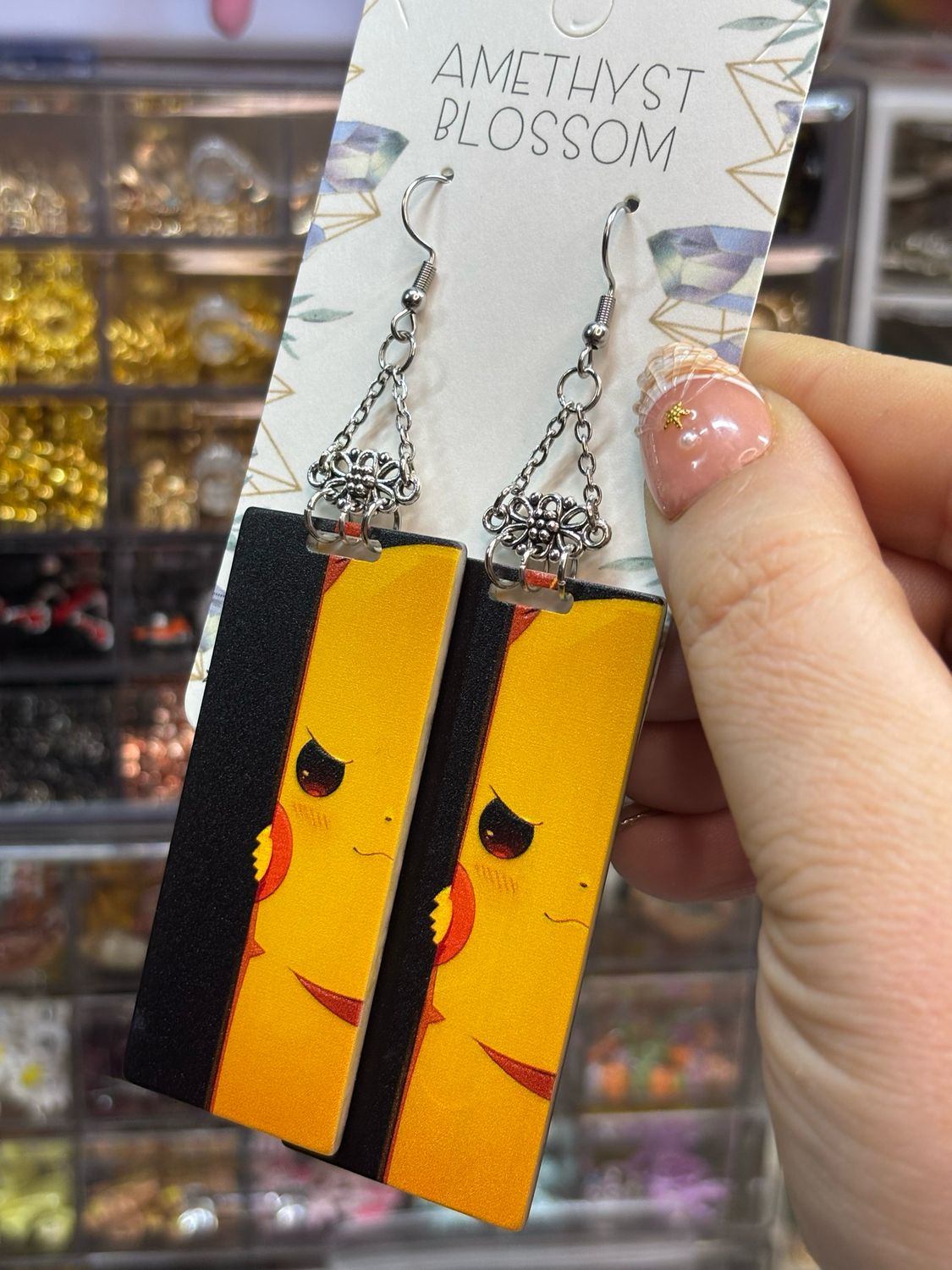 No Nonsense Electric Mouse Long Earrings