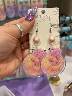 Elemental Fire Fox Potion Bottle Earrings