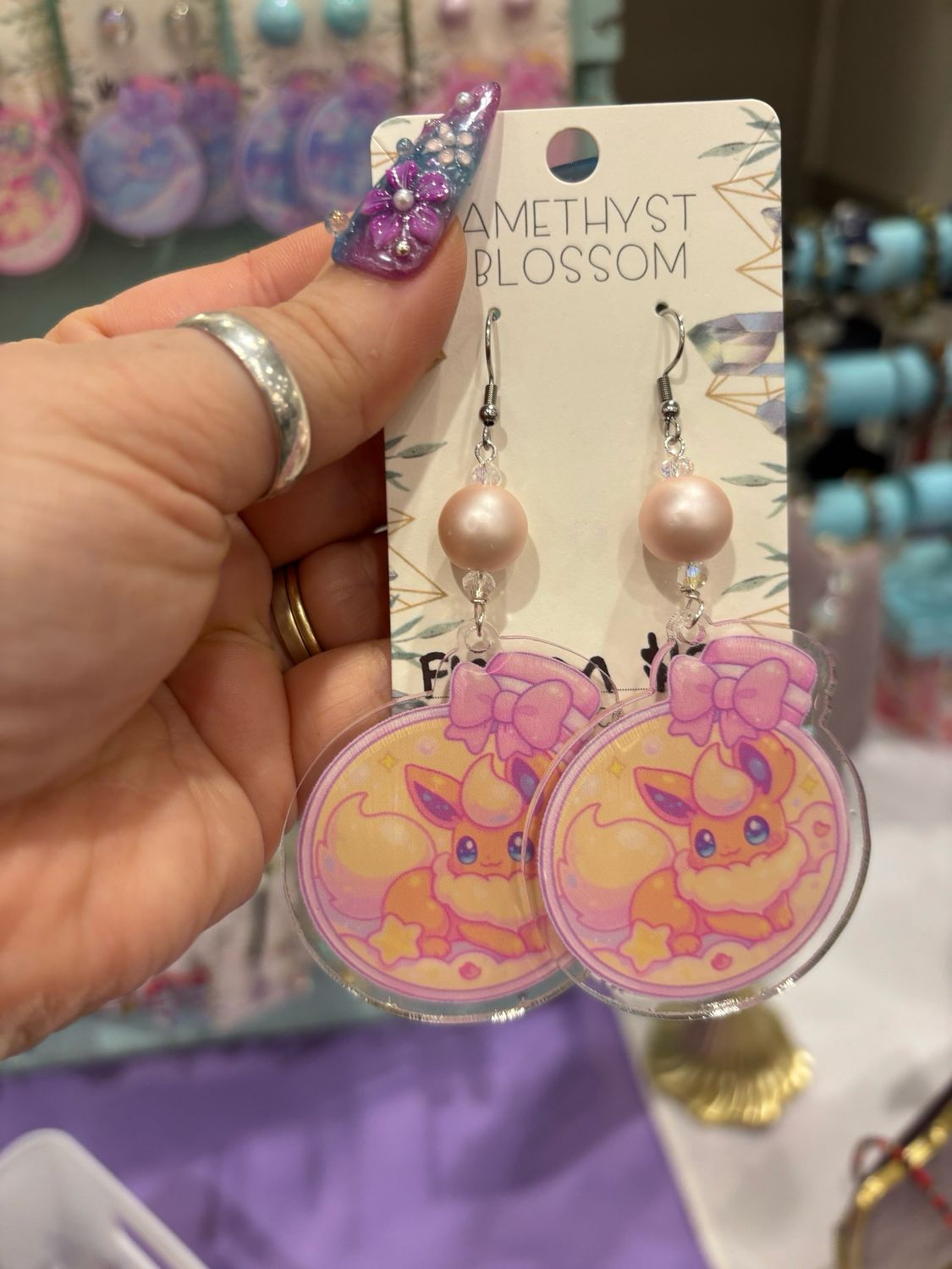 Elemental Fire Fox Potion Bottle Earrings