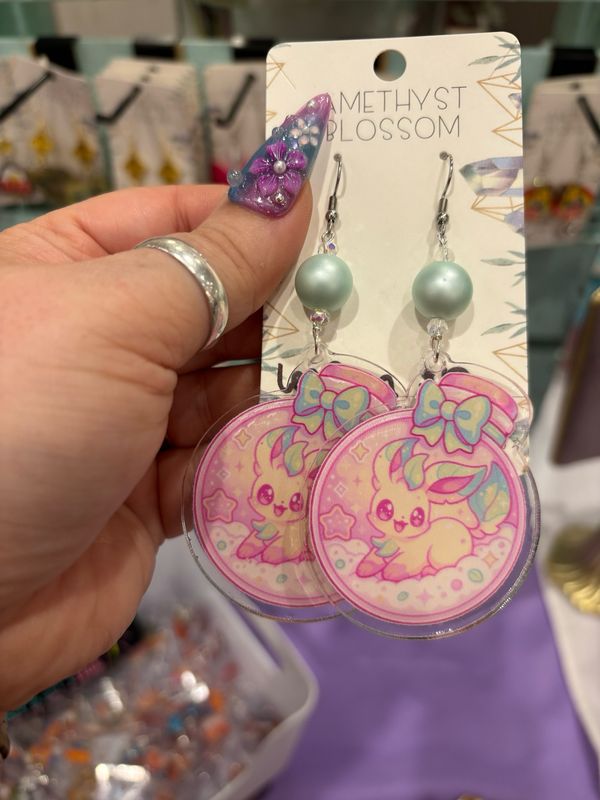 Elemental Leaf Fox Potion Bottle Earrings