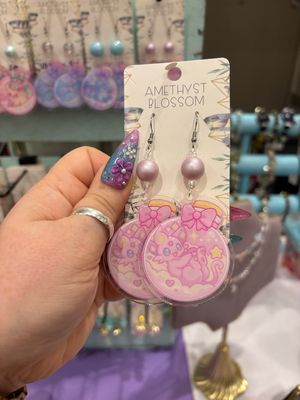 Elemental Psychic Fox Potion Bottle Earrings