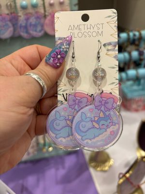 Elemental Water Fox Potion Bottle Earrings
