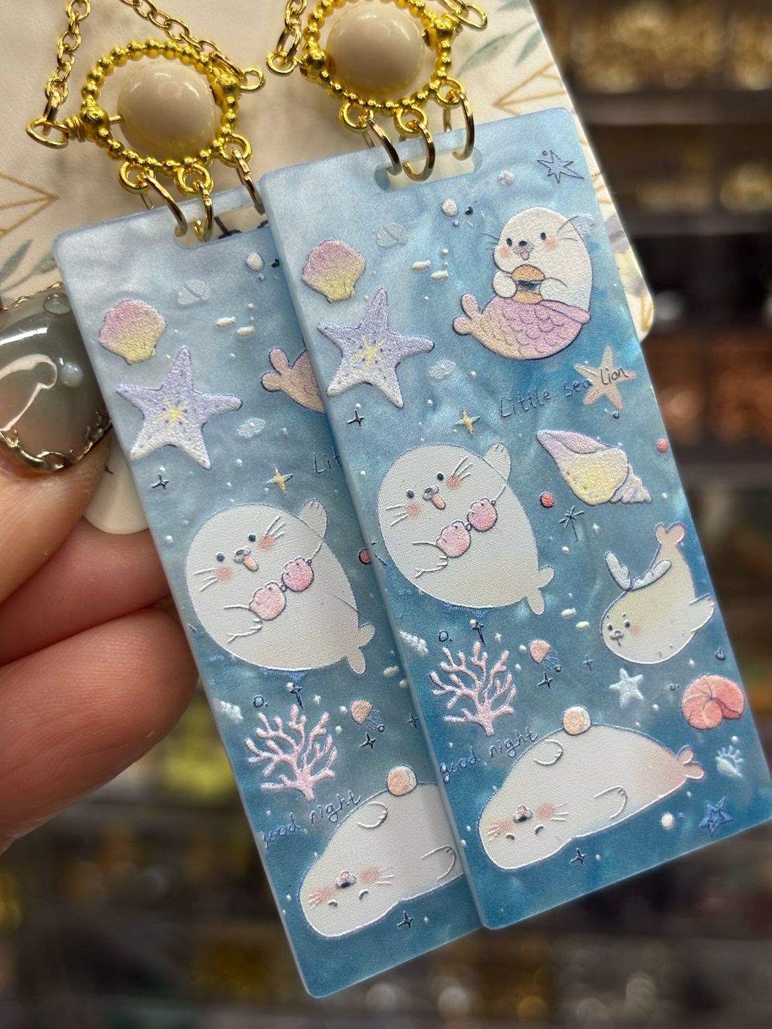 Little Sea Lion Chandelier Earrings