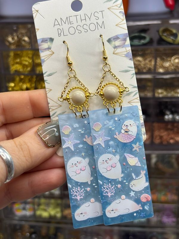 Little Sea Lion Chandelier Earrings