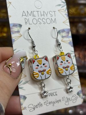 Lucky Cat Good Luck Earrings