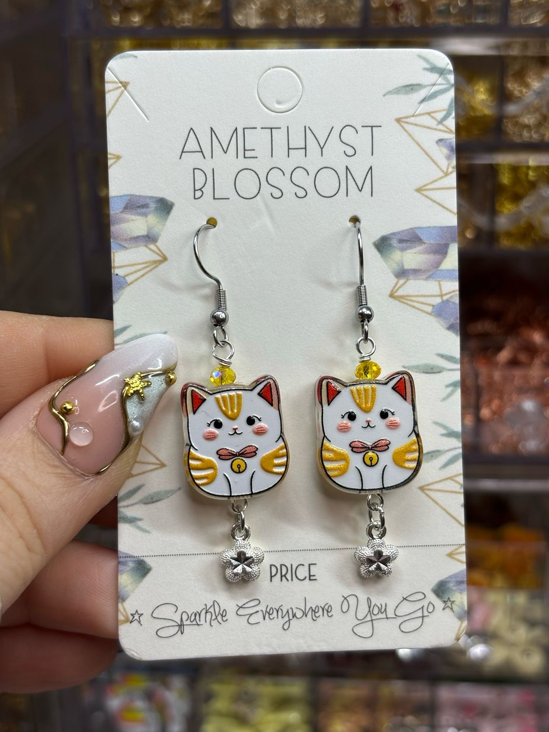 Lucky Cat Good Luck Earrings