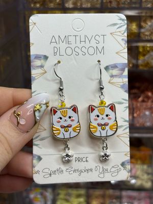 Lucky Cat Good Luck Earrings