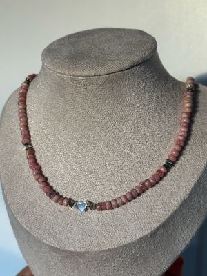 Dreamy Rhodochrosite Heart Necklace