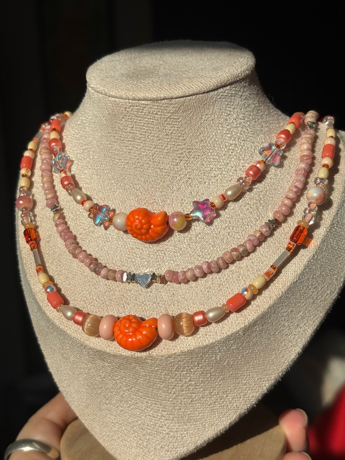 Dreamy Rhodochrosite Heart Necklace