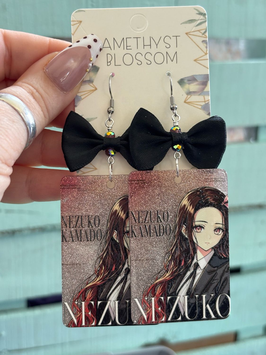 Nezuko Demon Slayer – Dressed to Slay Glitter Bow Earrings