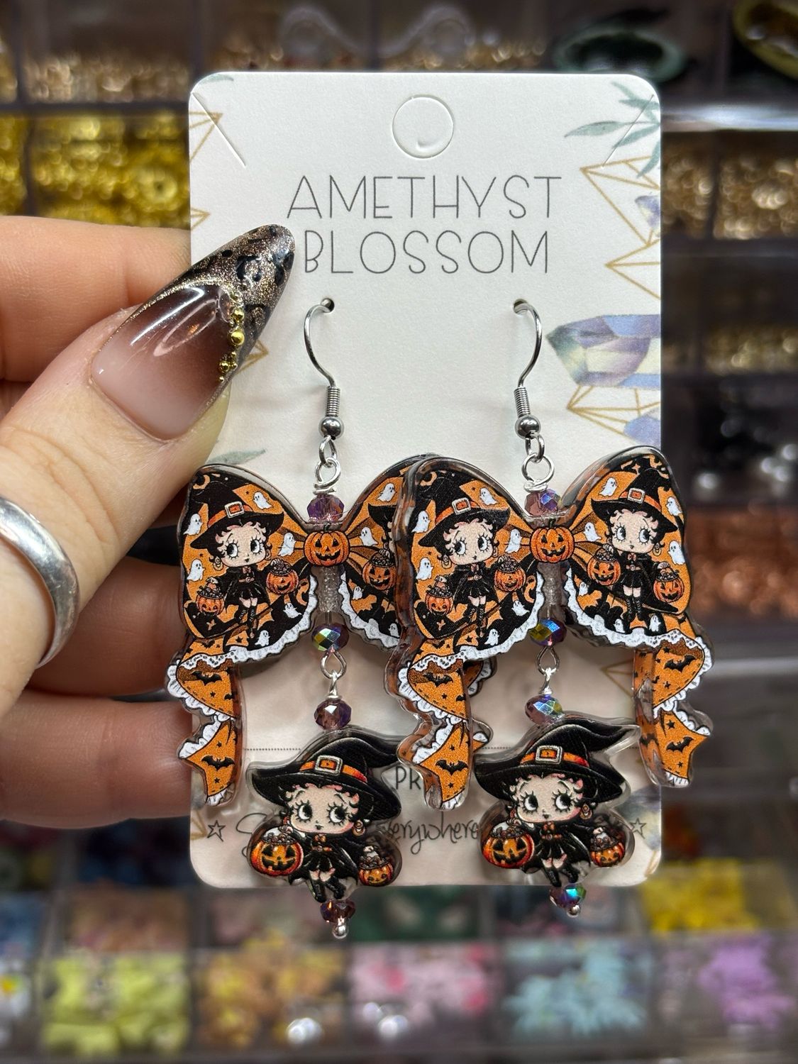 Bewitched Betty Halloween Earrings
