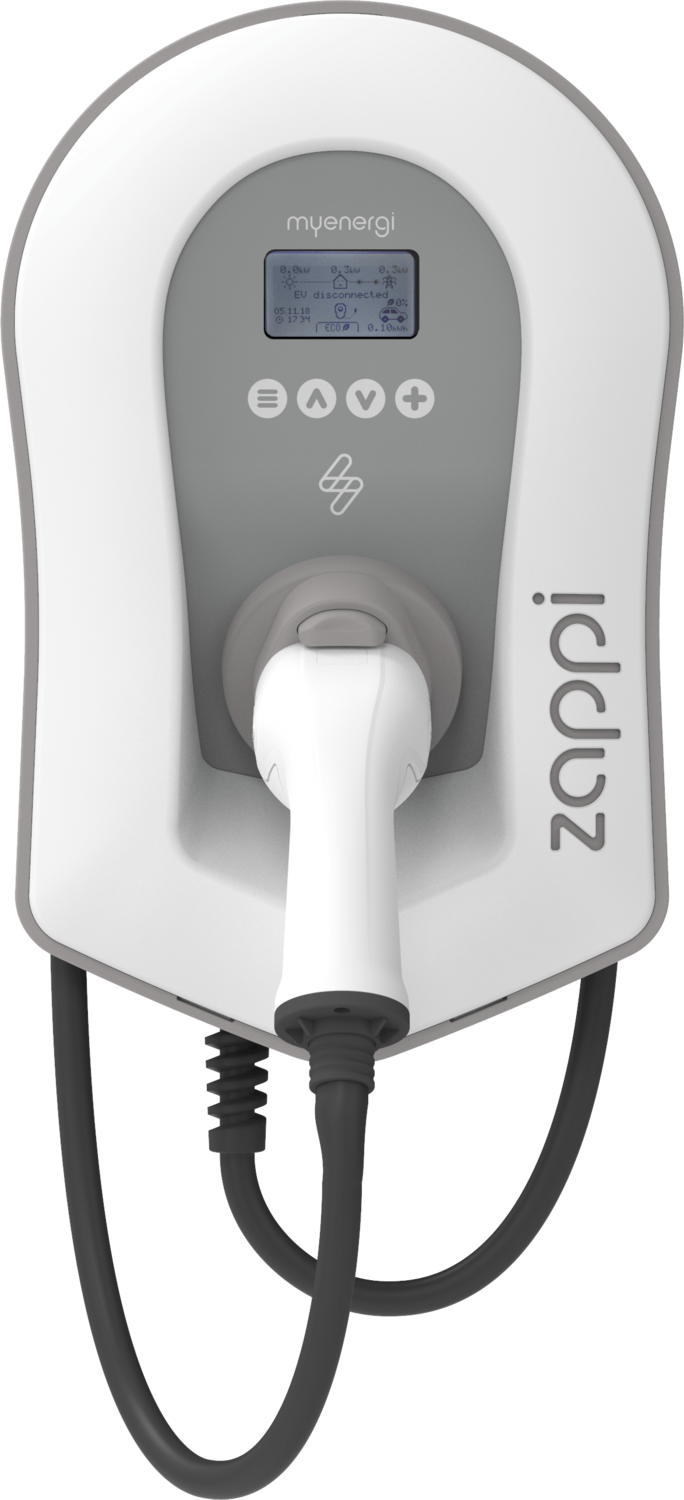 Zappi V2-7kw Electric Car Charger Tethered Type 2 White