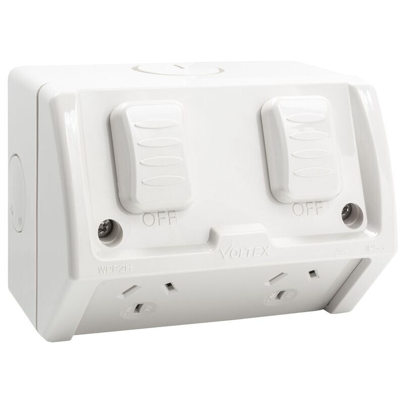 VX Weatherproof Double Powerpoint IP53 10A