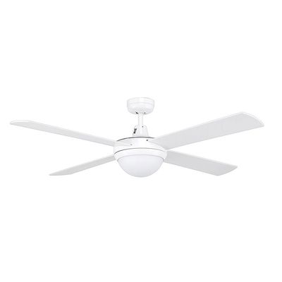 Tempest II AC 52" Ceiling Fan With 2 x B22 Light Kit White