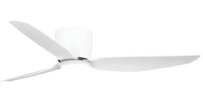 Claro Whisper 52" Low Profile DC Ceiling Fan with LED Light & Remote | White