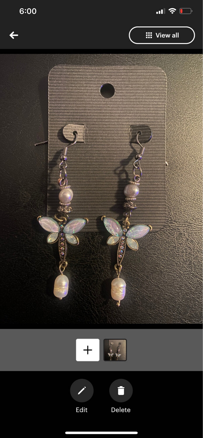 Butterfly fresh Water Pearl Earrings