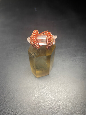 Clear Quartz Copper Ring Size 10.5