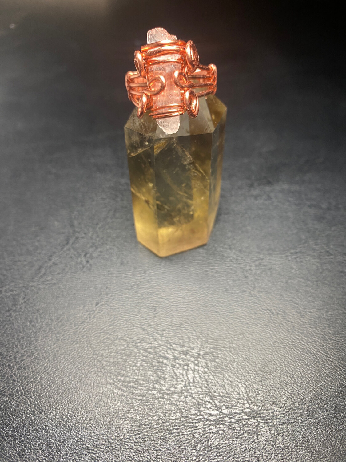 Clear Quarts Copper Ring