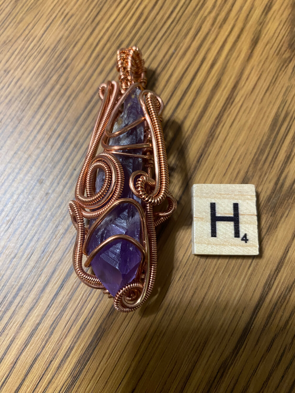 Amethyst Point Copper Pendant