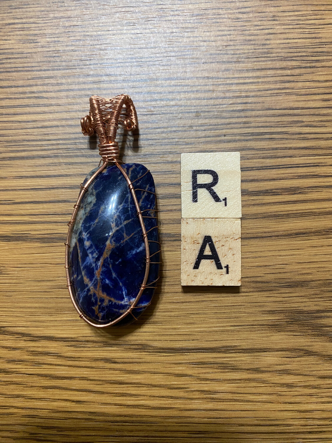 Sodalite Copper Wrapped Pendant
