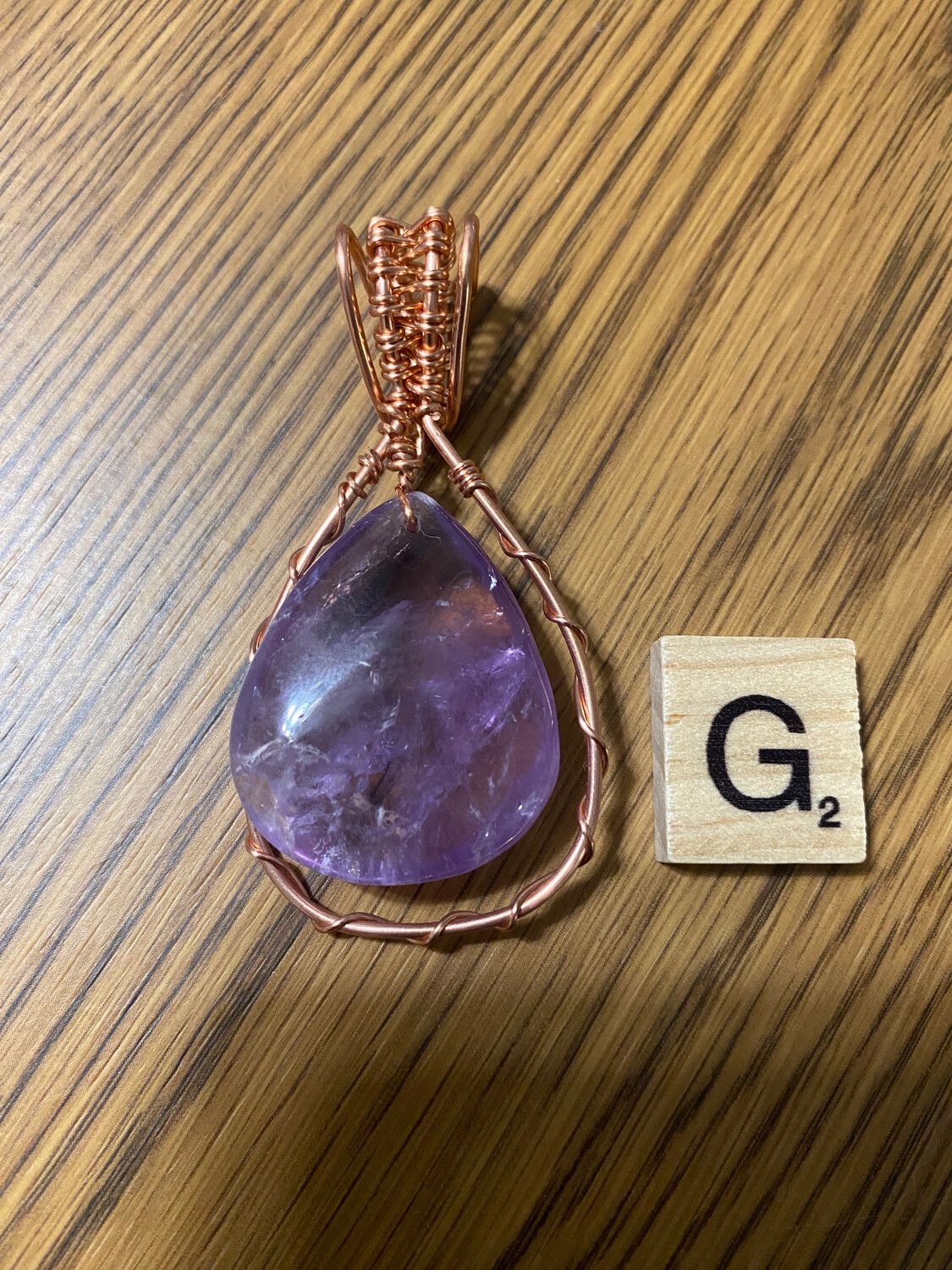 Amethyst Spinning Teardrop Pendant