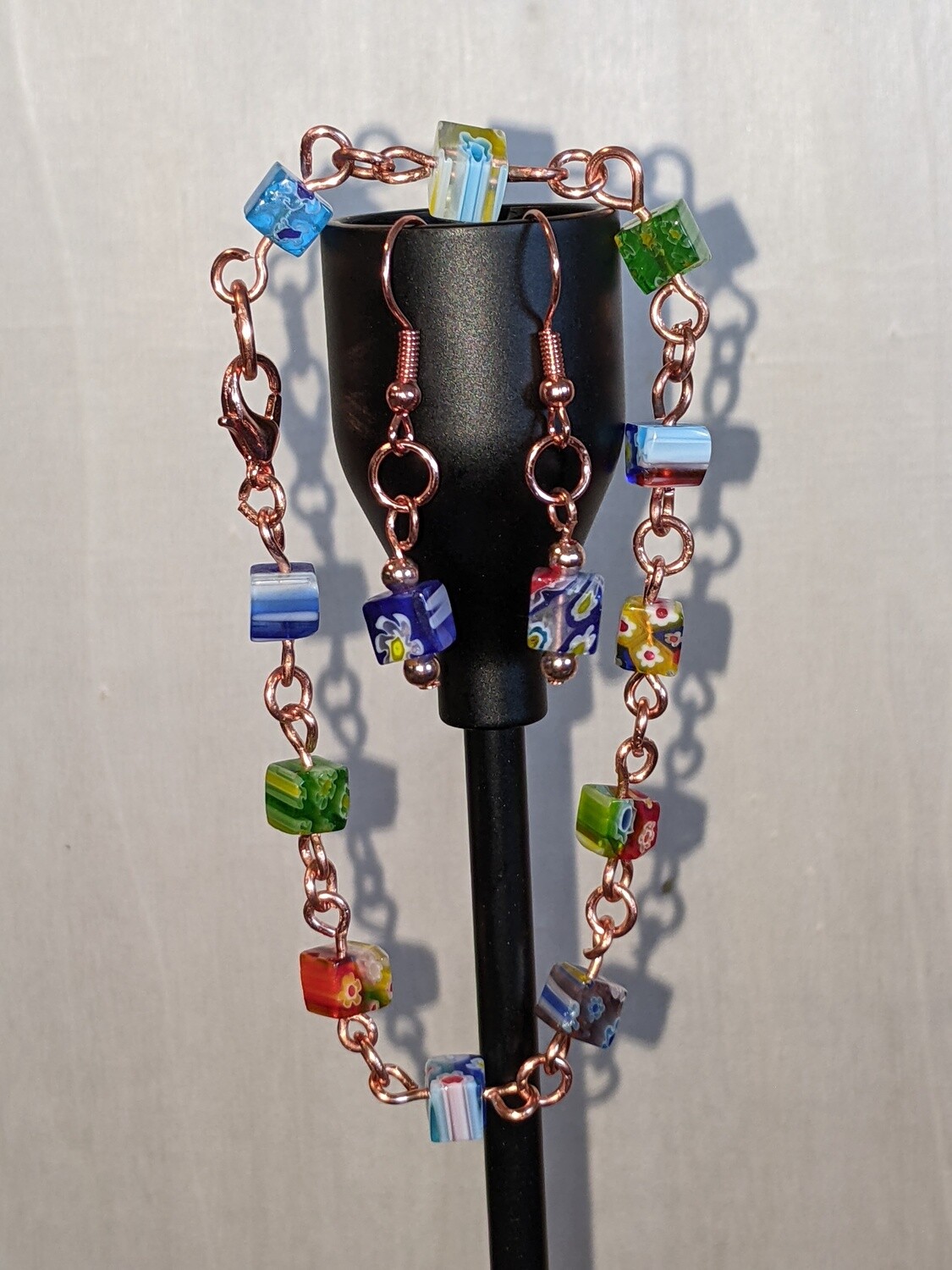 Glass Bracelet and Earring set