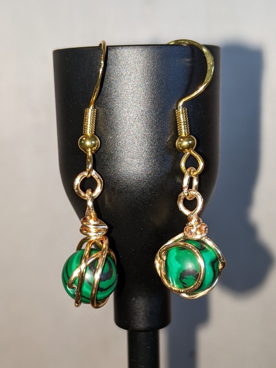 Reconstituted Malachite Earrings