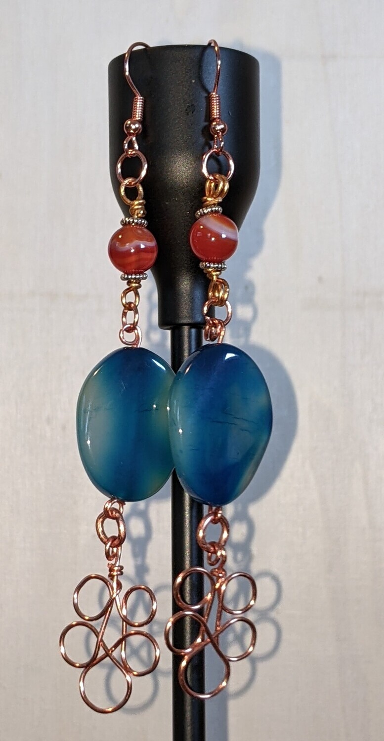 Dyed Agate Fire Quartz Earrings