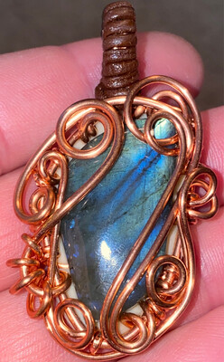 Labradorite Leather Bale Pendant