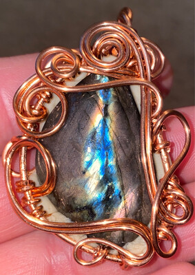 Labradorite Copper Pendant