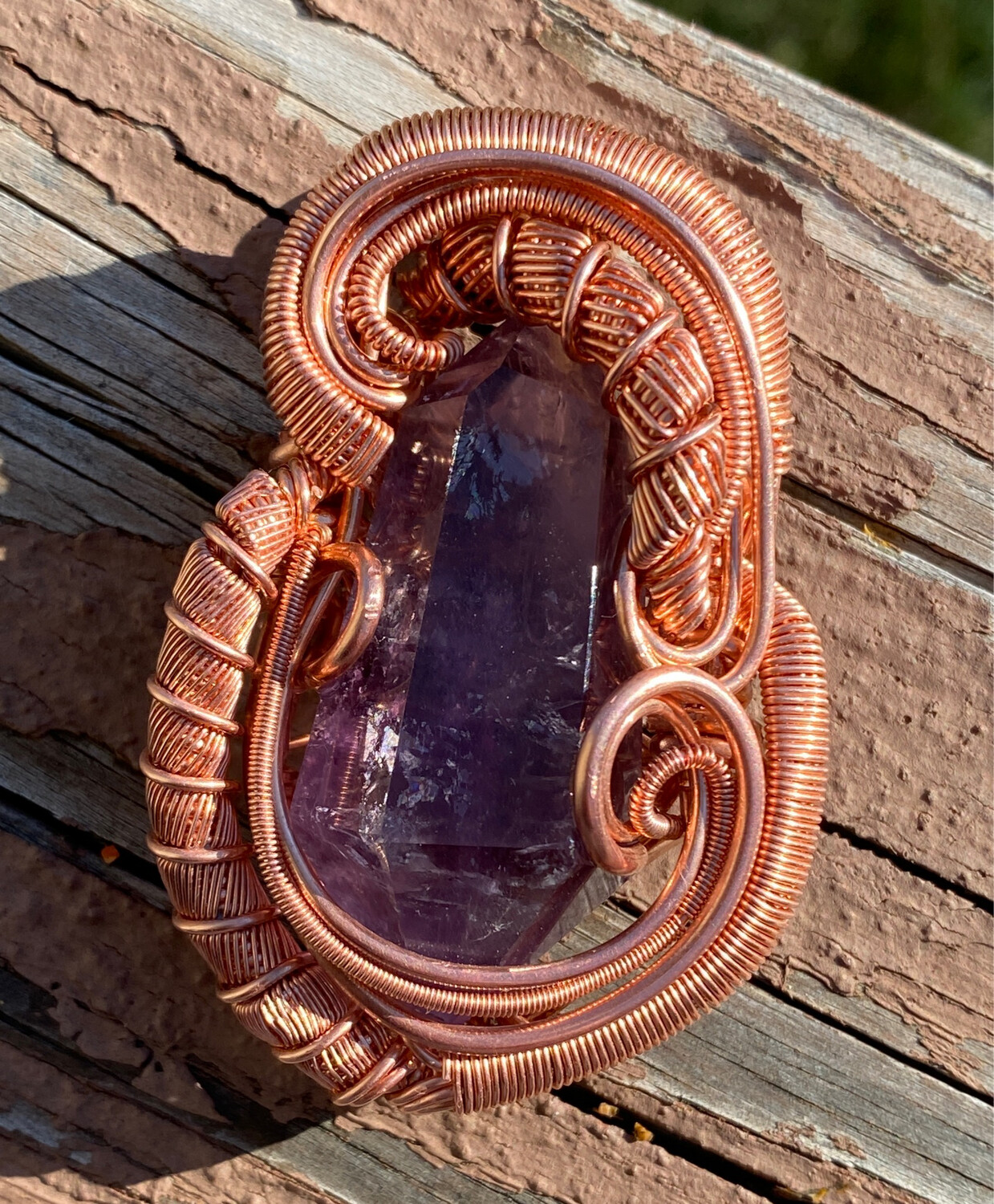 Hedy Wrapped Amethyst Pendant