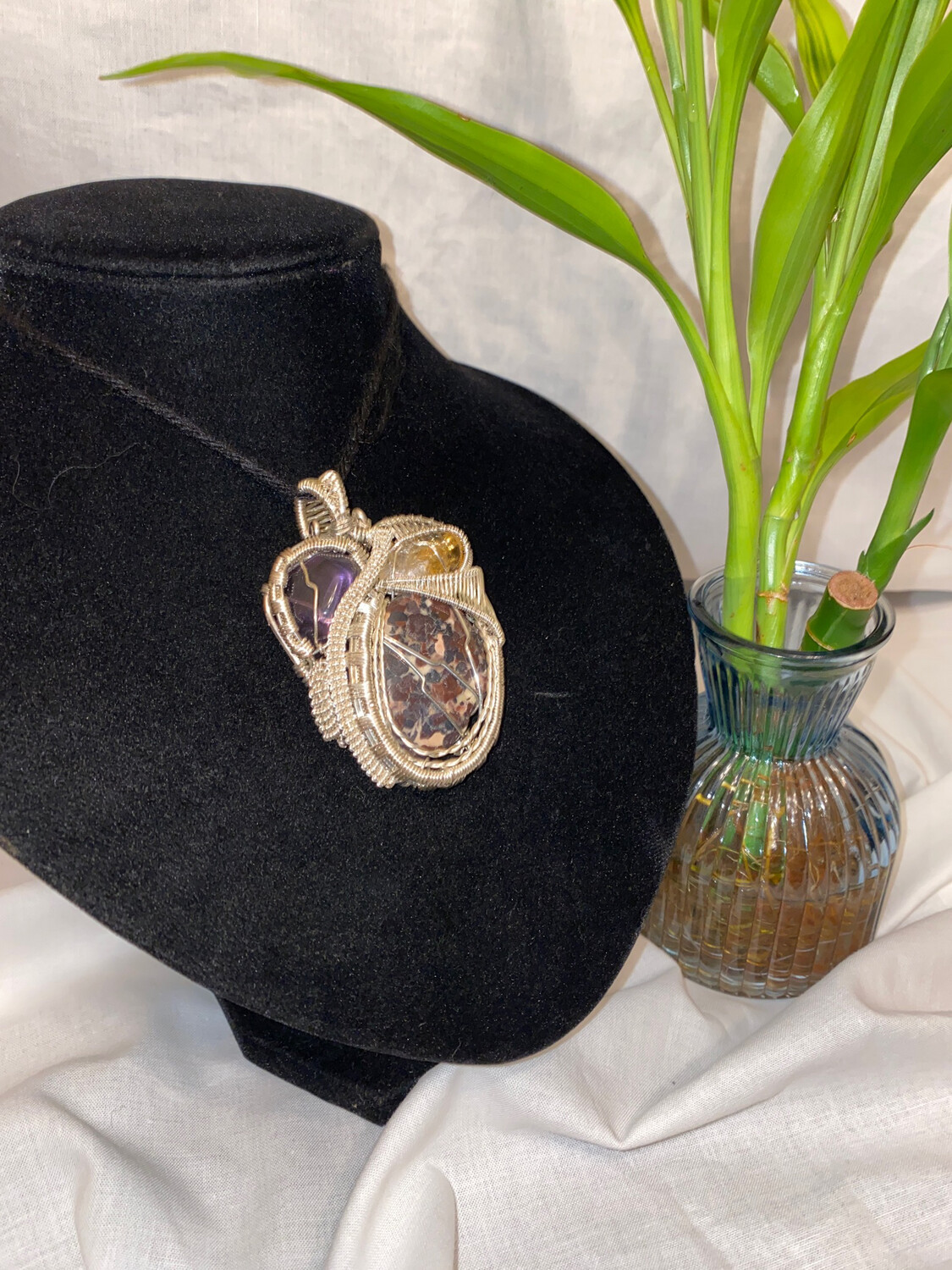 Multi-Stone Pendant (amethyst,citrine,mohogany obsidian)