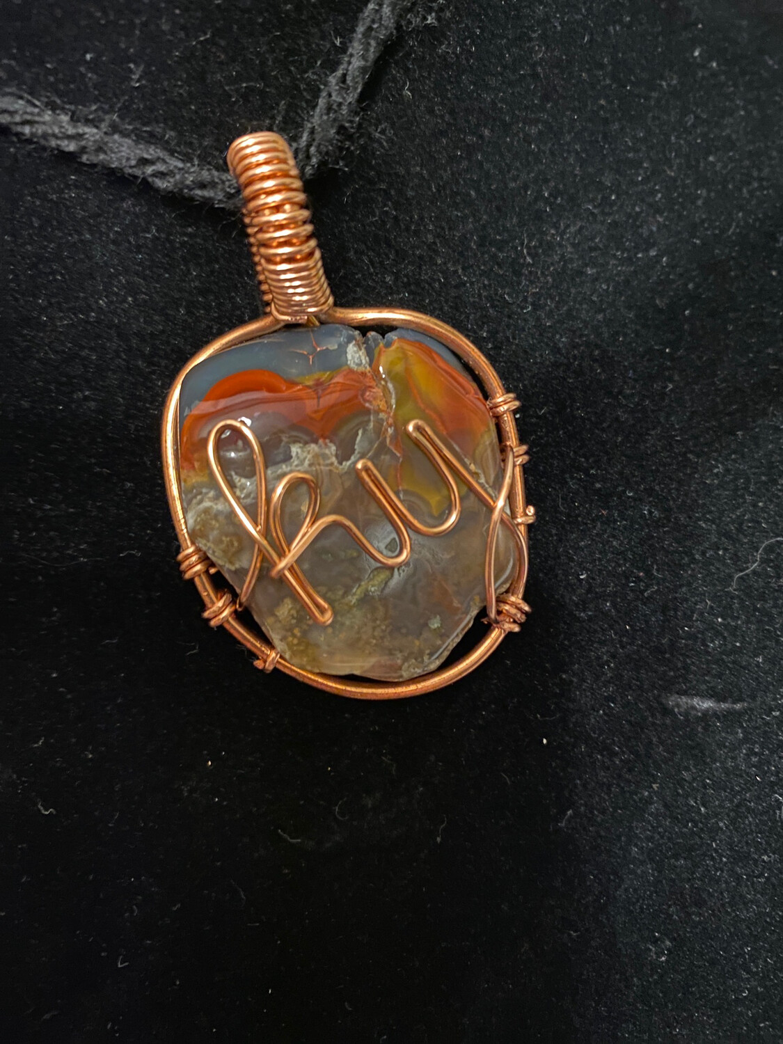 Kentucky Agate Pendant â€œKYâ€