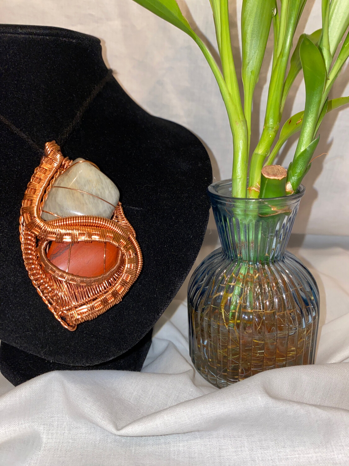 Red Jasper And Moonstone Pendant Large