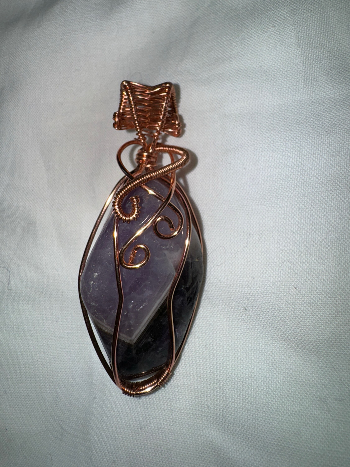 Chevron Amethyst Tumble Pendant