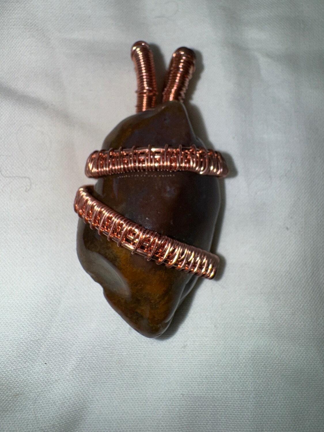 Brown Jasper Copper Wire Pendant