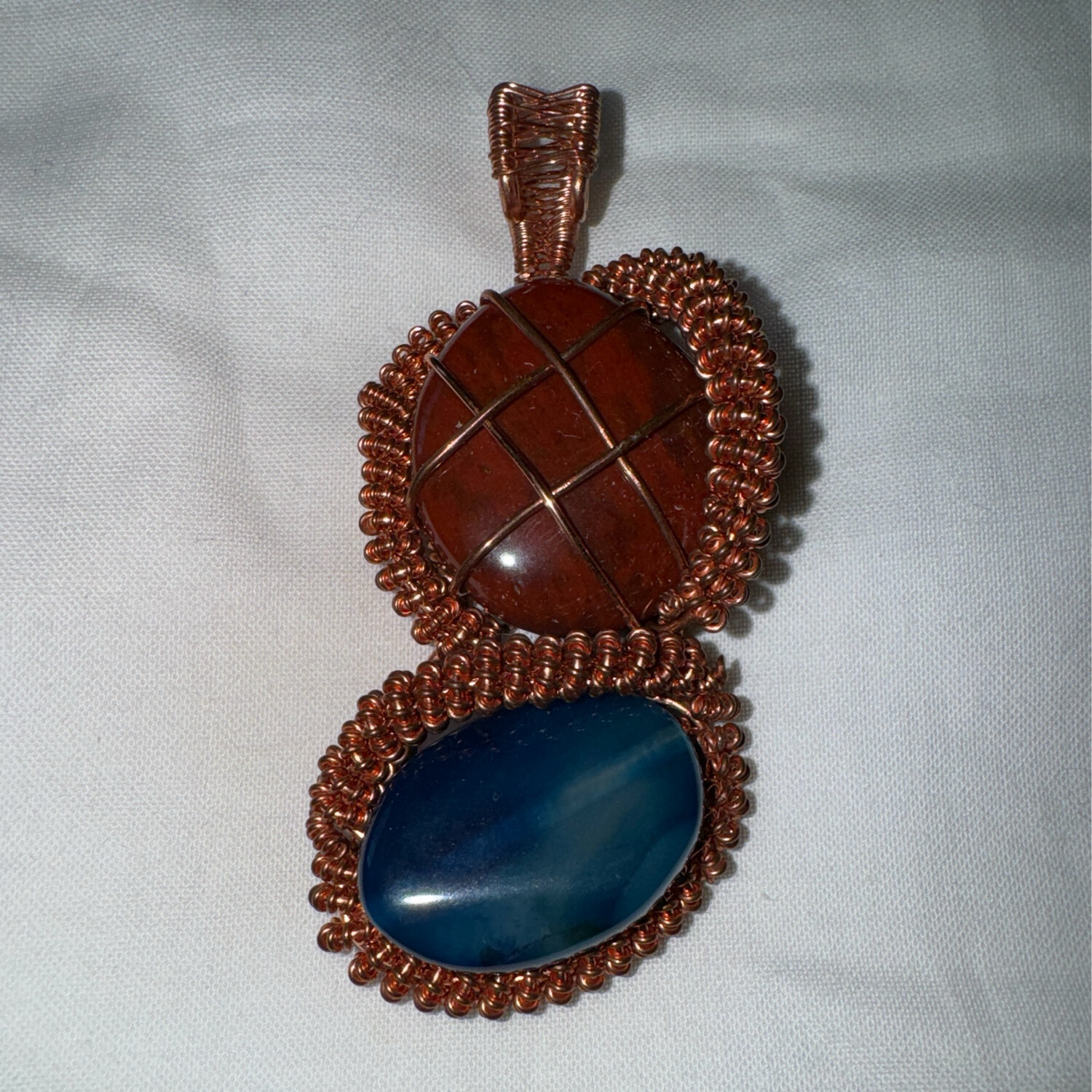 Jasper And Dyed Agate Pendant