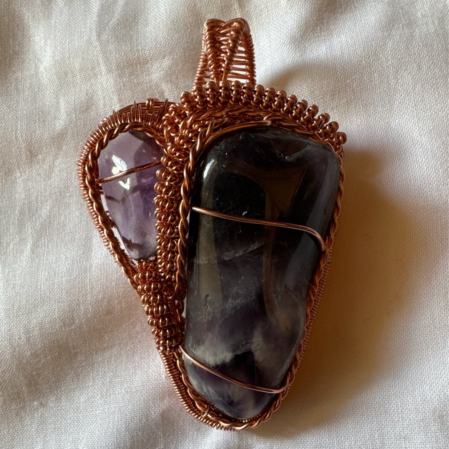 Double Amethyst Combo Pendant