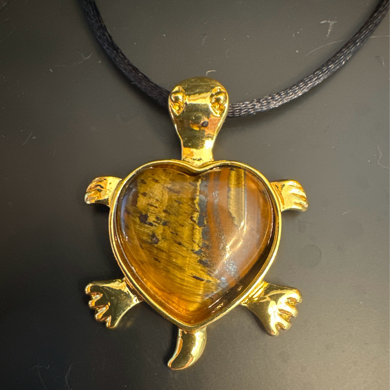 Tiger Eye Turtle Pendant