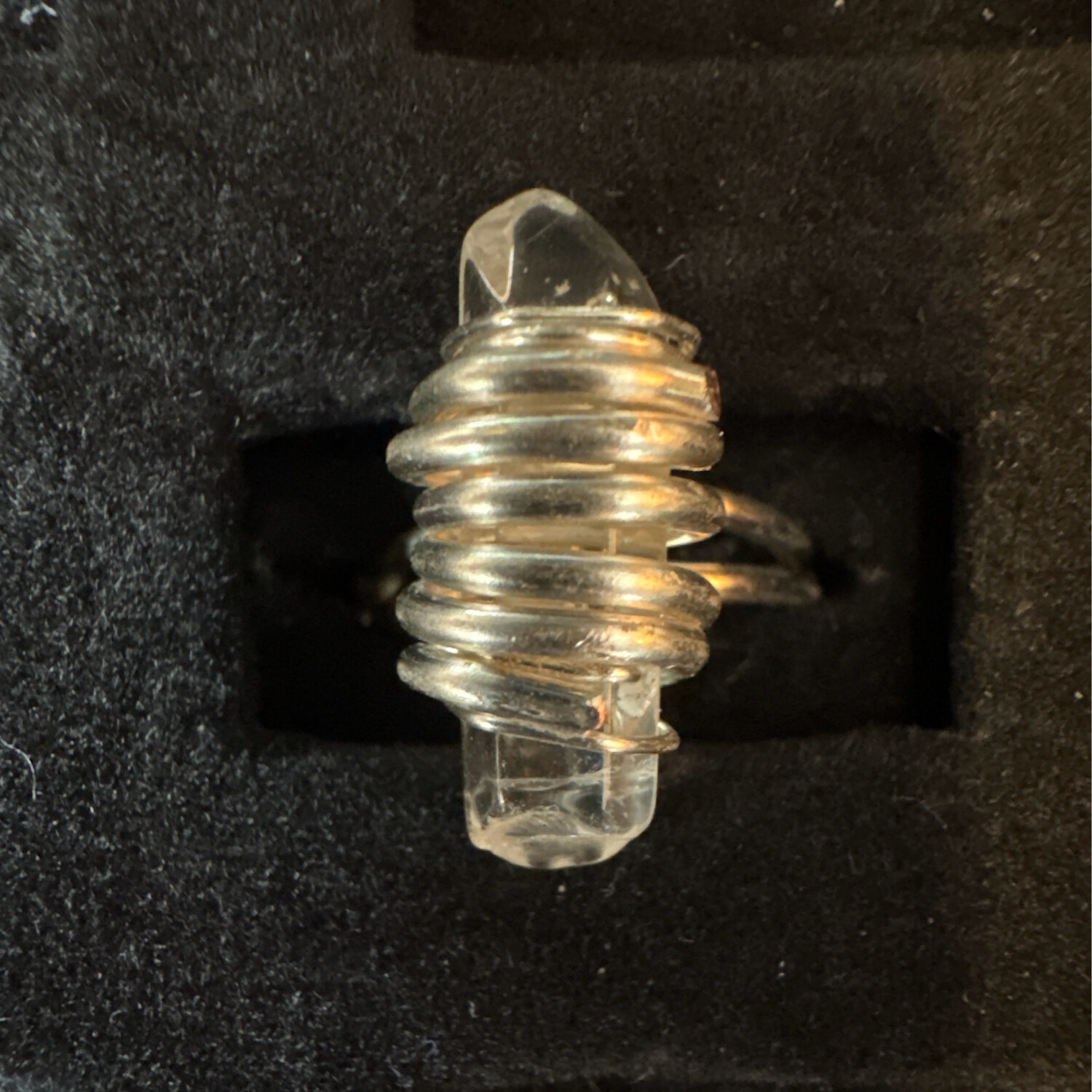 Clear Quartz Alloy Ring