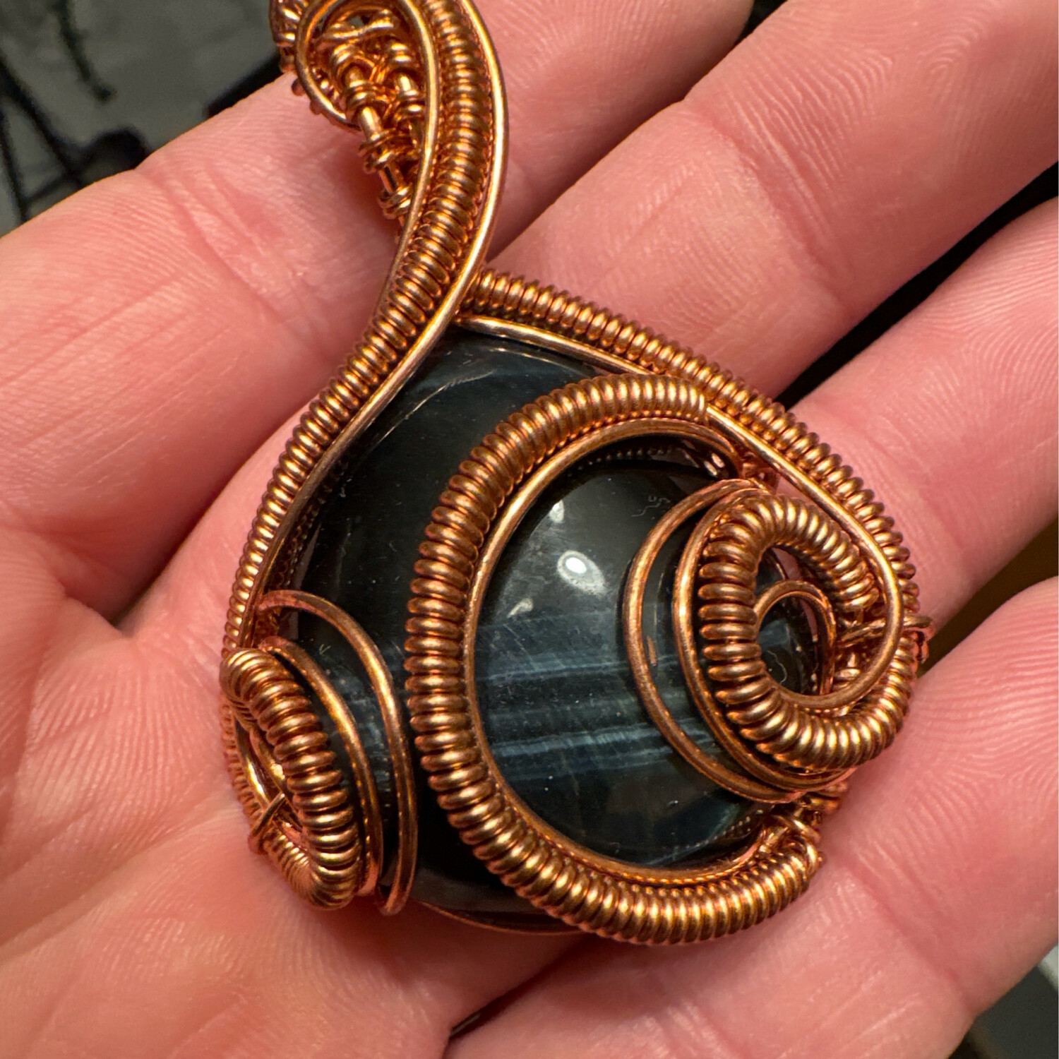 Blue Tiger Eye Pendant