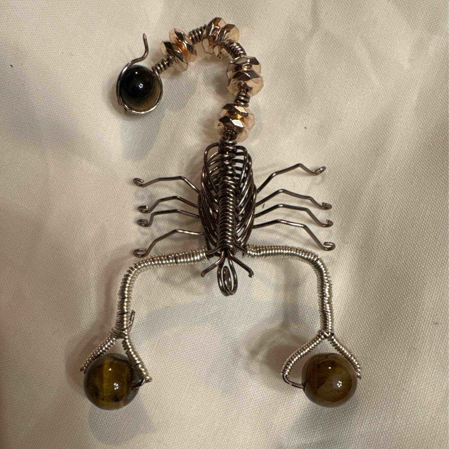 Scorpion With Tiger Eye Pendant