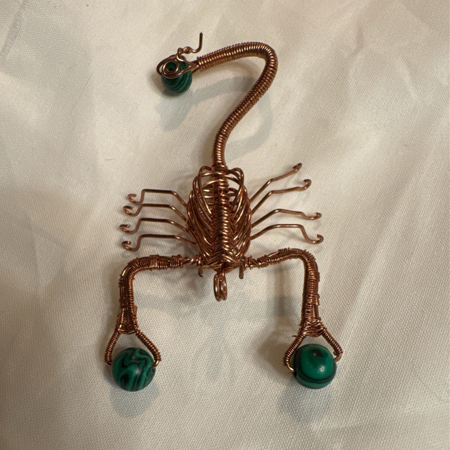 Scorpion With Reconstituted MalachitePendant