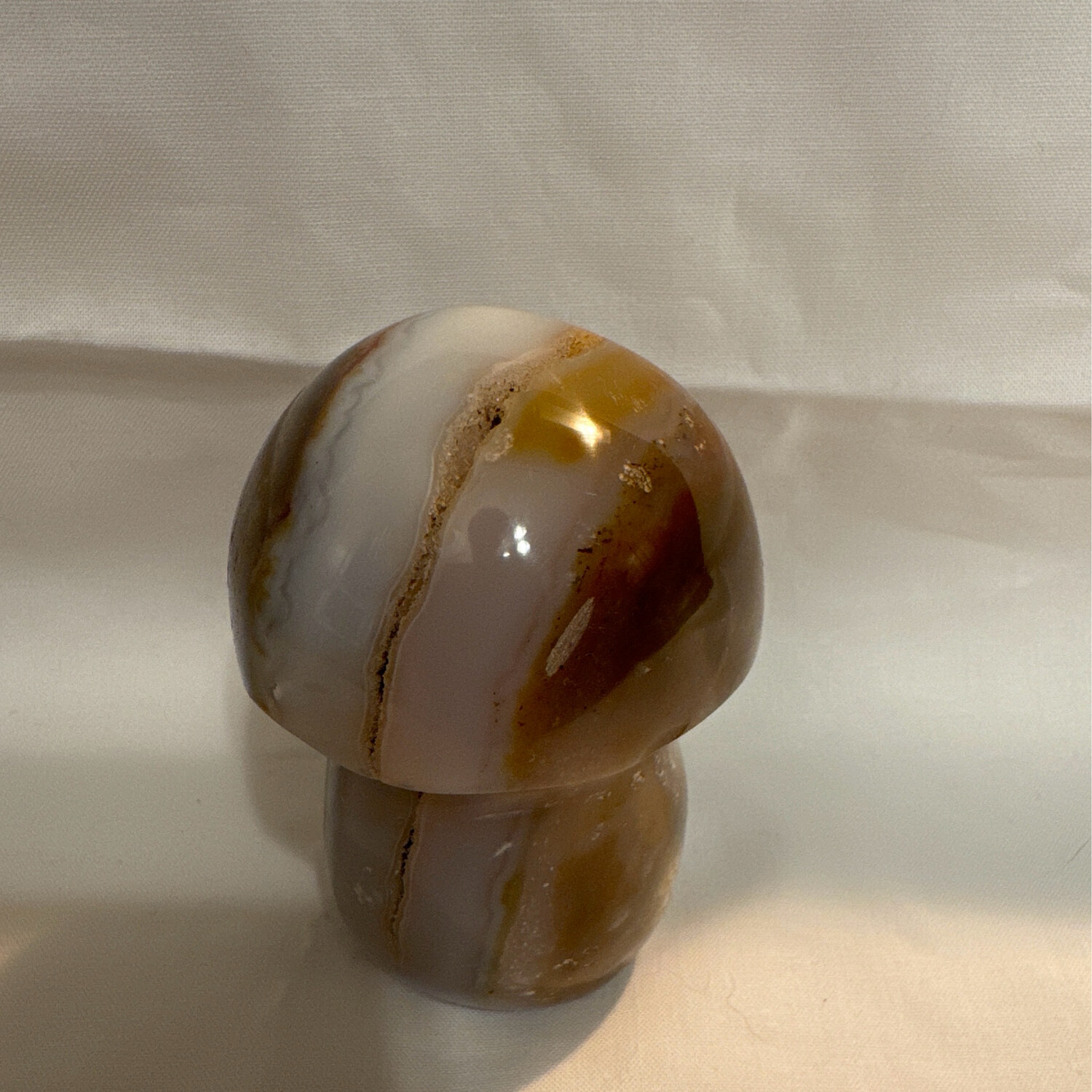 3in Ocean Jasper Mushroom Carving With Droozy Seam