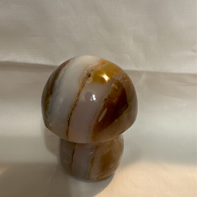 3in Ocean Jasper Mushroom Carving With Droozy Seam