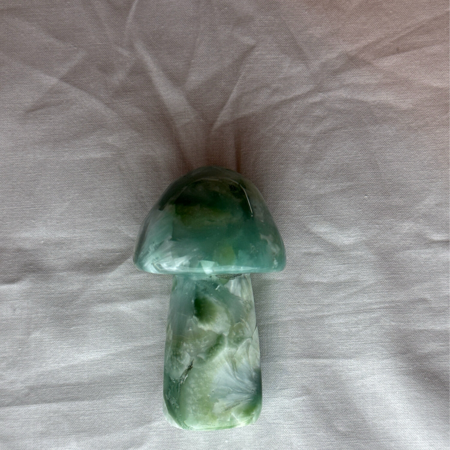 3in Snowflake Jade Mushroom Carving