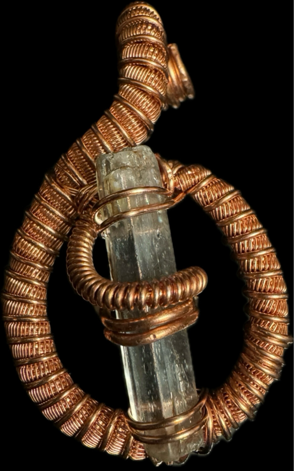 Aqua Marine Mega Coil Pendant