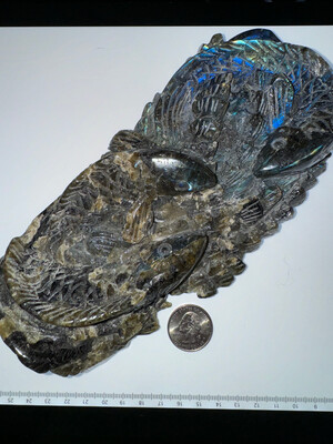 Labradorite Double Sided Fish Carving