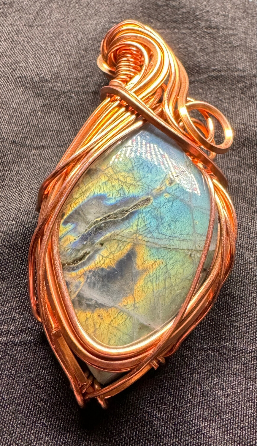 Ocean Sunrise Labradorite Pendant